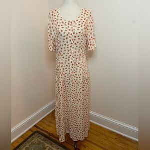 Vintage L.L.Bean Floral Midi Dress Pockets Cottagecore L XL
